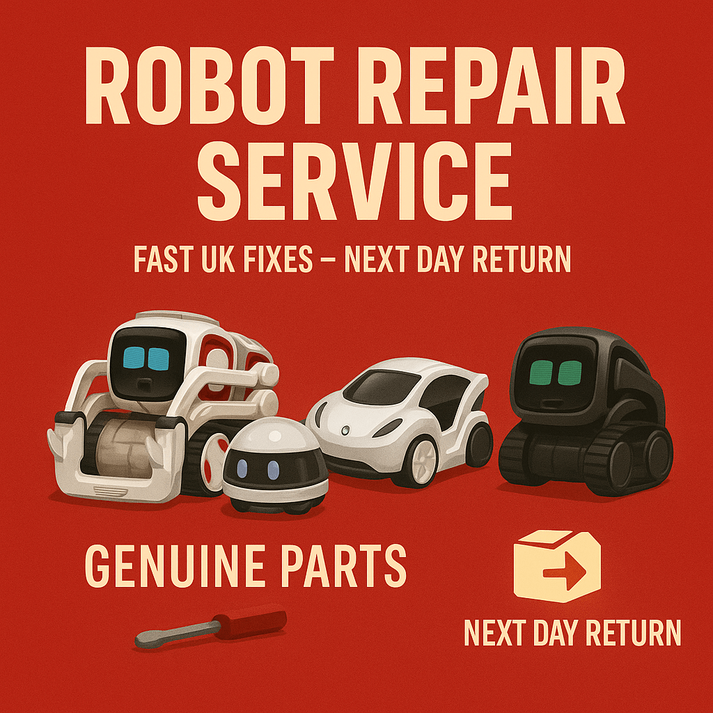 Cozmo, Vector, Ozobot, and Anki Overdrive robot repair service with genuine parts and next day return UK