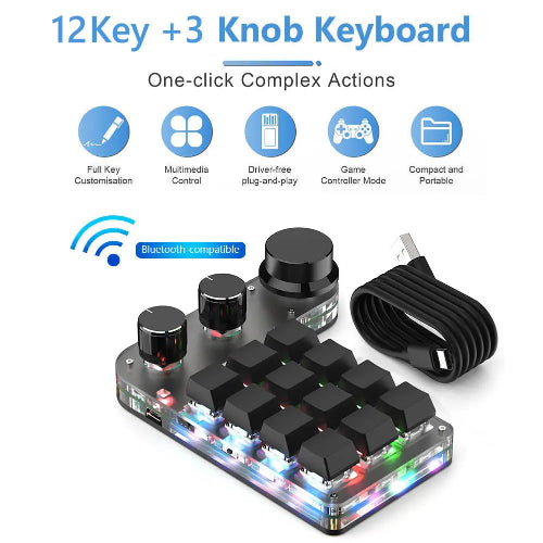 Keyobard R12 Programmable 12-Key Mechanical Gaming Keyboard RGB