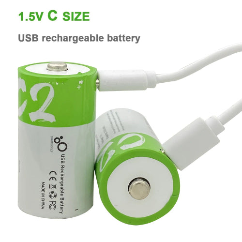 1.5v lithium rechargeable battery C size LR14 with USB-C charging
