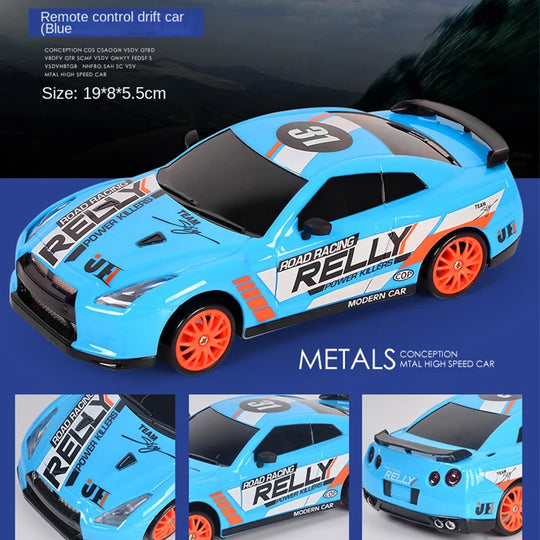 2.4G RC Drift Car with LED Lights - 4WD Remote Control Racing Toy GTR AE86 for Kids, Ideal Christmas Gift - Chys Thijarah