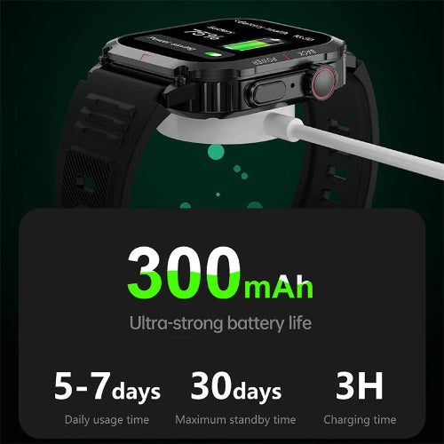 AMOLED smart watch with heart rate blood oxygen sleep and stress monitoring