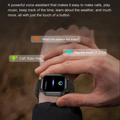 AMOLED smart watch premium wearable with large HD display and sport design