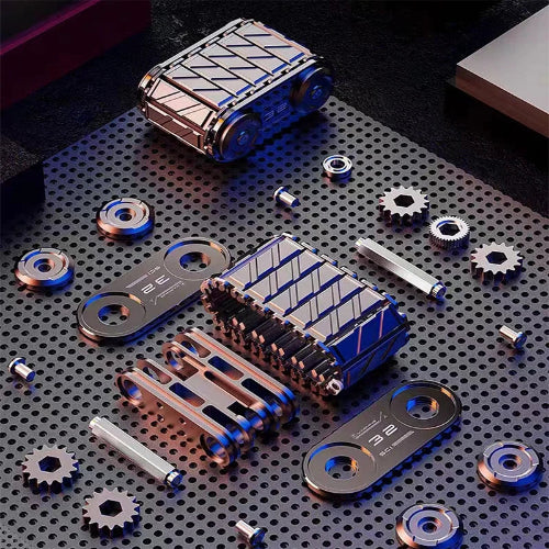 Close-up of Luminous Fidget Spinner Roller Black showing CNC precision alloy finish and smooth mechanical rollers