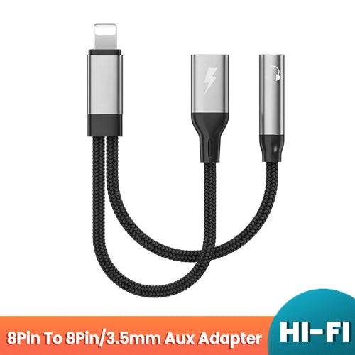 iphone aux adapter 2 in 1 lightning to 3.5mm audio splitter
