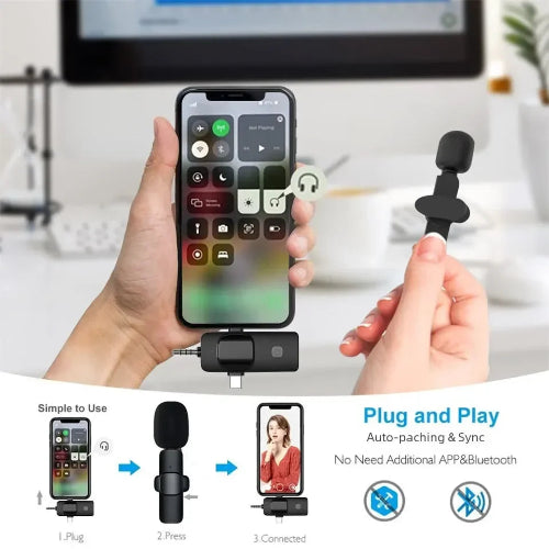 clip on wireless microphone with noise reduction for live streaming