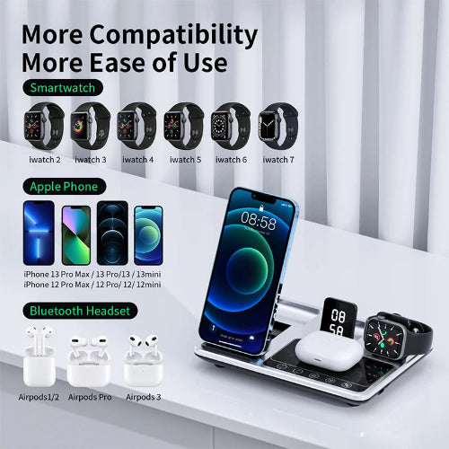 5 in 1 wireless charger stand touch control wireless charging station