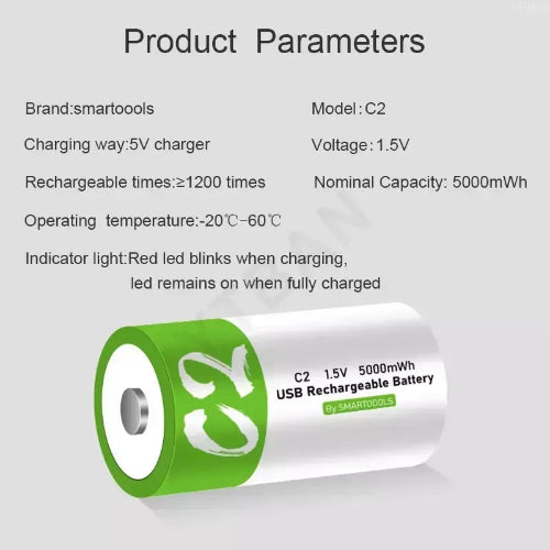 1.5v lithium rechargeable battery fast charging C size for gas cookers
