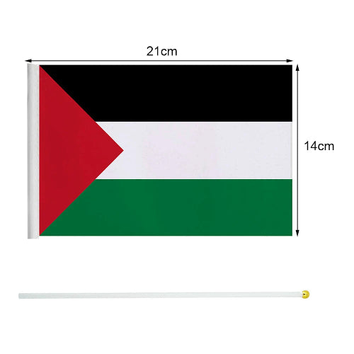 palestine handheld flag waterproof polyester with plastic handle