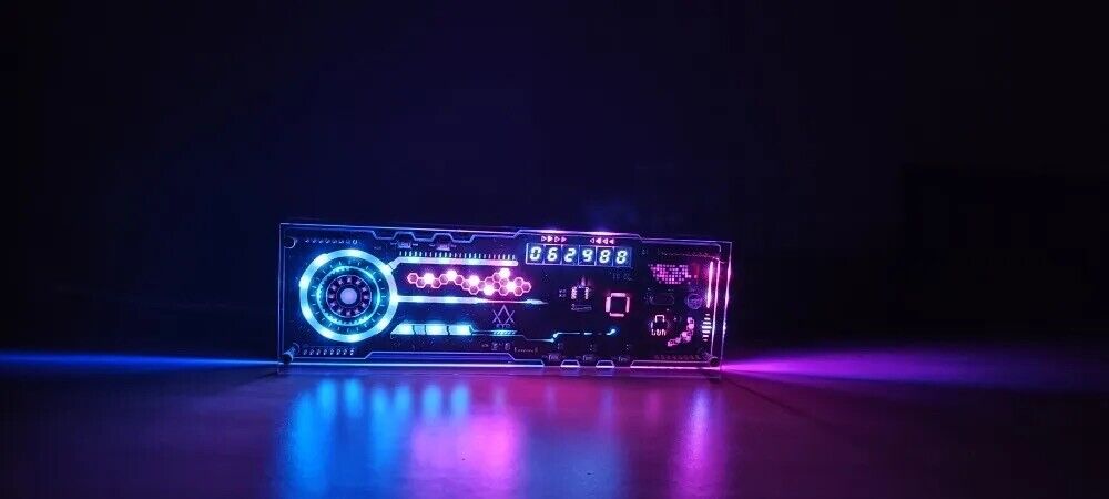 Cyberpunk RGB LED Light Digital Gaming Table Clock Display Accessory - Chys Thijarah