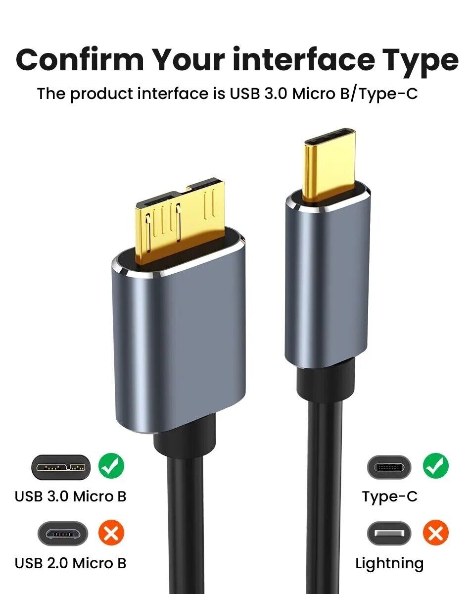 Micro B USB 3.0 5Gbps Type C Cable connector for external HDD Hard Disk - Chys Thijarah