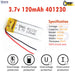 3.7V Lipo Li-Polymer Rechargeable Battery MP3, Camera, Recorder, Player, device - Chys Thijarah