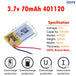 3.7V Lipo Li-Polymer Rechargeable Battery MP3, Camera, Recorder, Player, device - Chys Thijarah