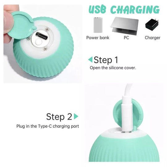 Interactive rechargable Automatic Rolling Self-Moving Smart Cat fun Toy - Chys Thijarah