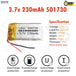 3.7V Lipo Li-Polymer Rechargeable Battery MP3, Camera, Recorder, Player, device - Chys Thijarah