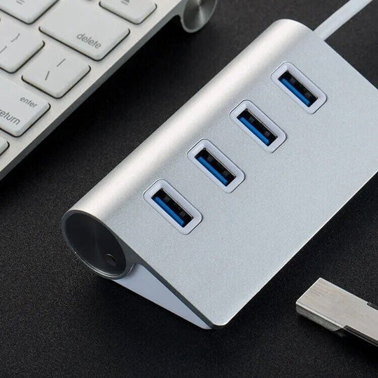 Aluminum Usb 3.0 Hub 4 Ports High Speed Multi Splitter Adapter Expander Laptop - Chys Thijarah