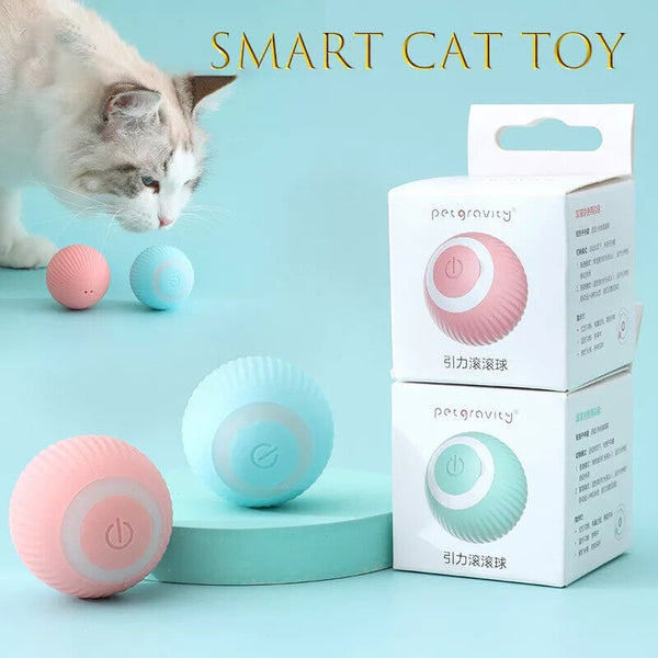 Interactive rechargable Automatic Rolling Self-Moving Smart Cat fun Toy - Chys Thijarah