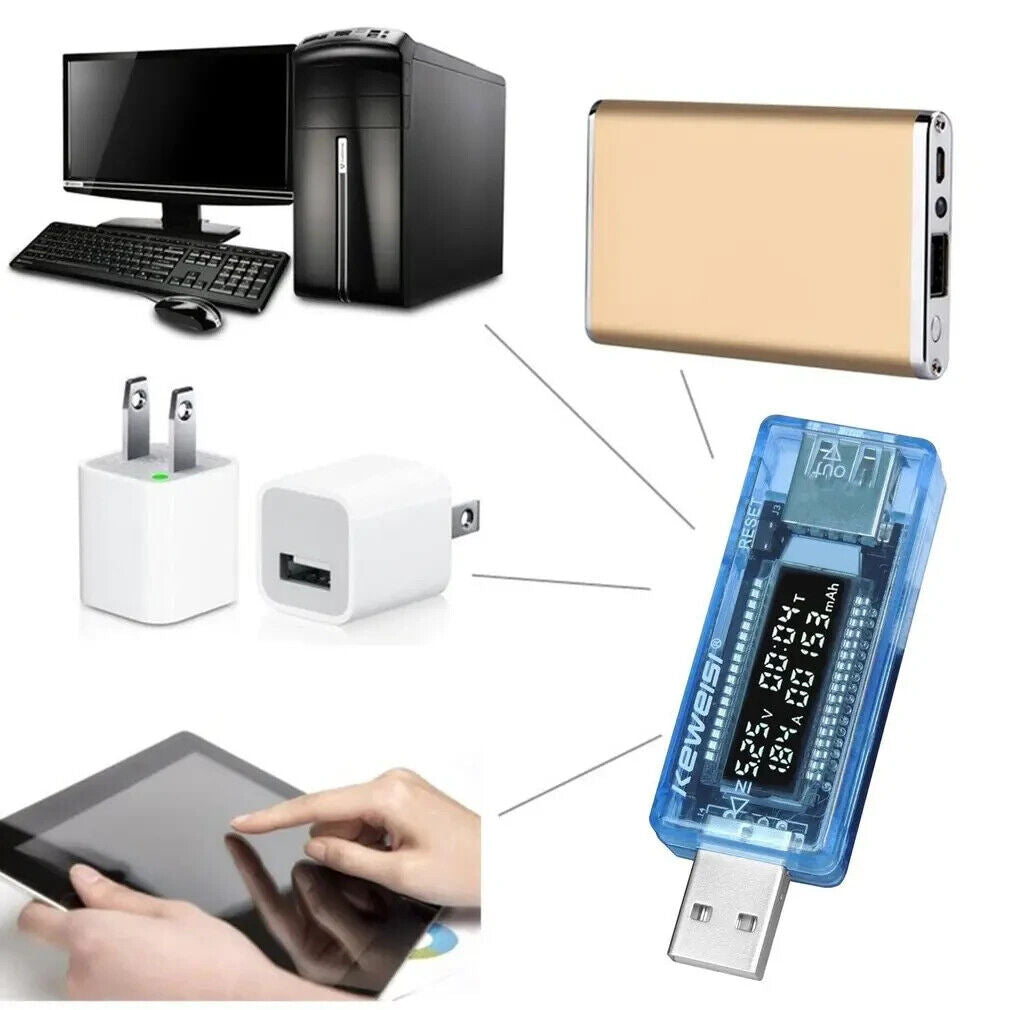 LCD Detector USB Volt Current Voltage Doctor Charger And Play Power Bank Tester - Chys Thijarah