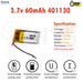 3.7V Lipo Li-Polymer Rechargeable Battery MP3, Camera, Recorder, Player, device - Chys Thijarah