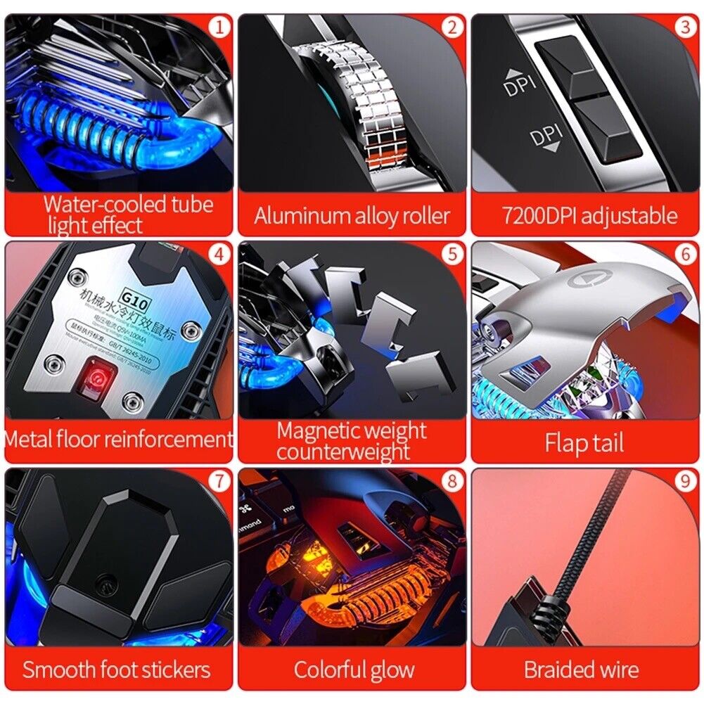 Macro Programming Intelligent Gun Pressure RGB Light Gaming Mechanical Mouse - Chys Thijarah