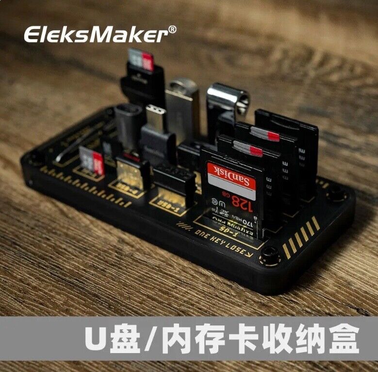 Eleksmaker Cyberpunk  Sd Memory cards Usb Sticks Holder station gadget Tray Dock - Chys Thijarah