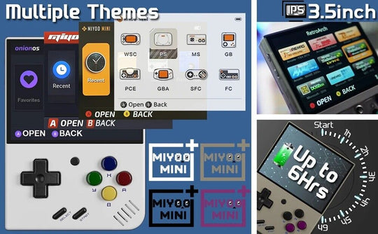 Miyoo Mini Plus 3.5 Inch IPS Handheld Retro 4Plrs Game Console 128GB 25K Games - Chys Thijarah