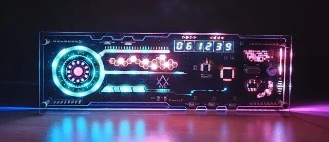 Cyberpunk RGB LED Light Digital Gaming Table Clock Display Accessory - Chys Thijarah