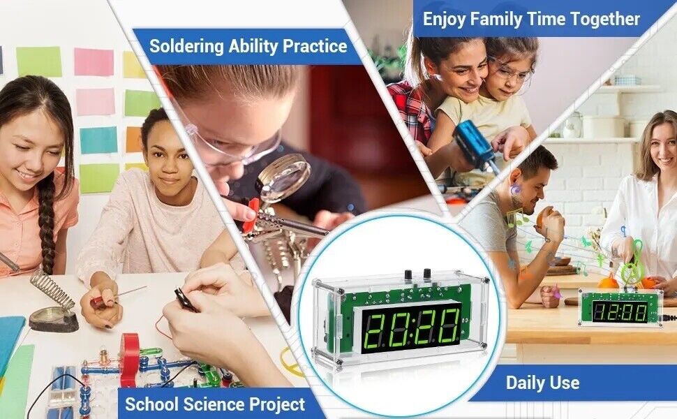 TJ-56-428 4-Digit Digital Educational learning DIY Clock Kits with Acrylic Shell - Chys Thijarah