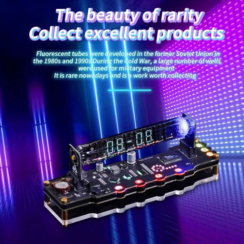 Digital Nixie Tube Clock UK precision timing RGB desk accessory for engineers and programmers