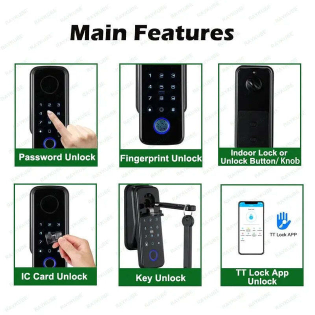 Smart Lock with Bluetooth, Fingerprint & Password - Easy Replacement Cylinder, A - Chys Thijarah