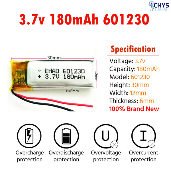 3.7V Lipo Li-Polymer Rechargeable Battery MP3, Camera, Recorder, Player, device - Chys Thijarah