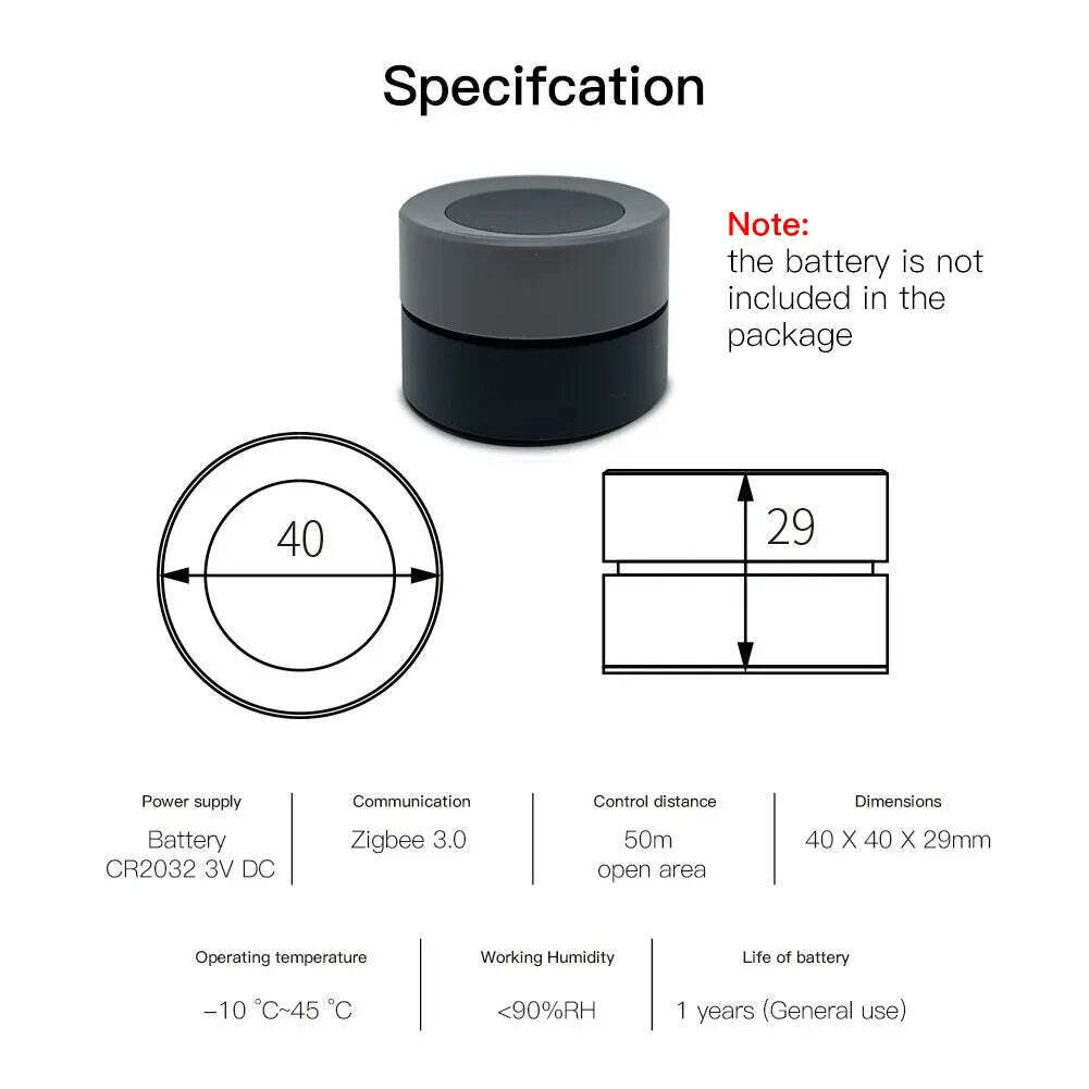 Smart ZigBee Knob Switch for Home Automation - Battery Powered - Chys Thijarah