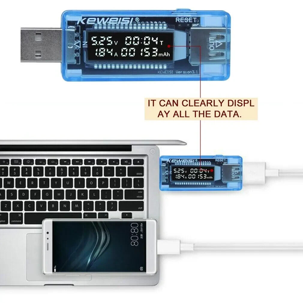 LCD Detector USB Volt Current Voltage Doctor Charger And Play Power Bank Tester - Chys Thijarah