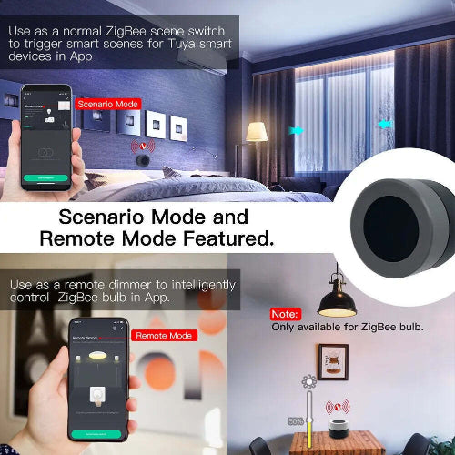 smart zigbee knob switch battery powered wireless remote dimmer for lights