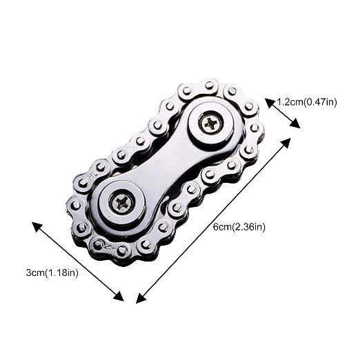 black metal fidget toy featuring smooth stainless steel chain mechanism