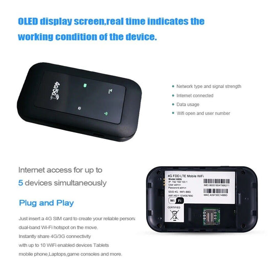 Unlocked 4G Pocket Mobile Portable MiFi Hotspot Broadband Wireless WiFi Router - Chys Thijarah