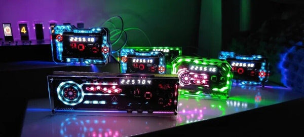 Cyberpunk RGB LED Light Digital Gaming Table Clock Display Accessory - Chys Thijarah