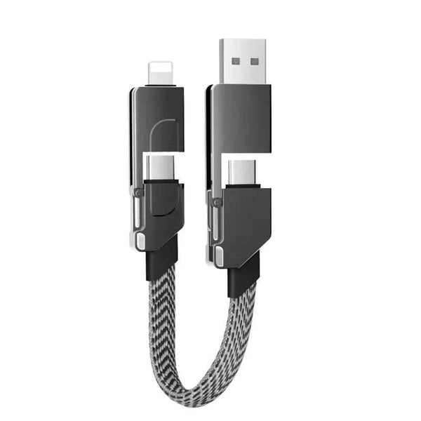 4-in-1 Multi Cable Keychain Fast Charging EDC Cable for Apple iPhone & Android, - Chys Thijarah