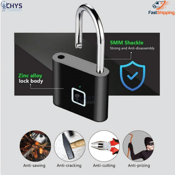 Fingerprint Smart Padlock KERUI Keyless USB Charging Waterproof Door Lock - Chys Thijarah