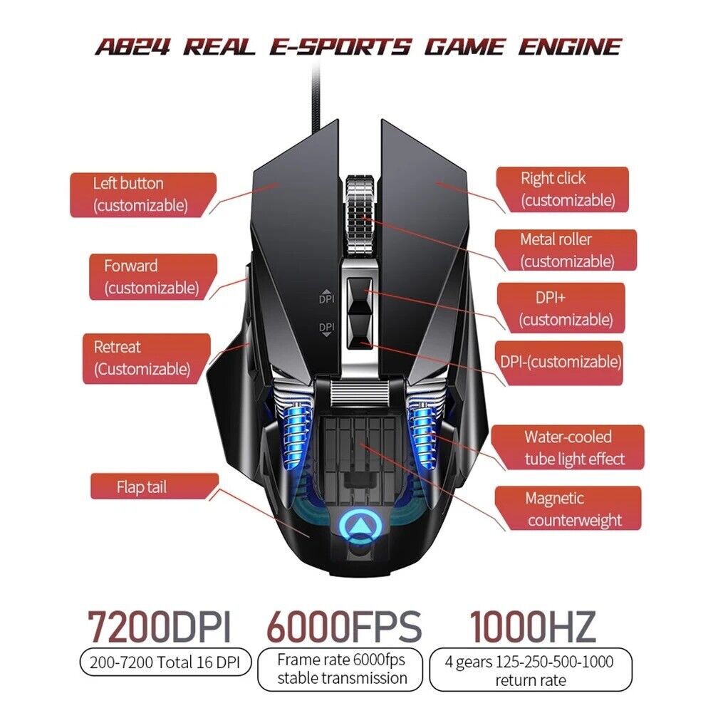 Macro Programming Intelligent Gun Pressure RGB Light Gaming Mechanical Mouse - Chys Thijarah