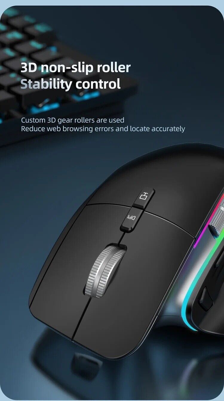 Multi-Device 2.4G Bluetooth 5.0 Wireless Mouse RGB Silent Gaming Mouse - Chys Thijarah