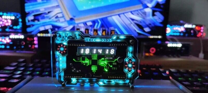 Cyberpunk RGB LED Light Digital Gaming Table Clock Display Accessory - Chys Thijarah