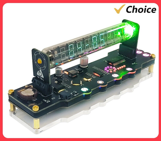 Digital Colour Screen Quasi Nixie Tube Desktop Electronic Time Temperature Clock - Chys Thijarah