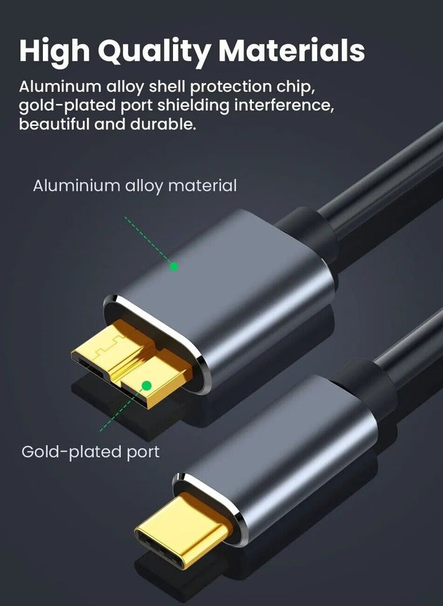 Micro B USB 3.0 5Gbps Type C Cable connector for external HDD Hard Disk - Chys Thijarah