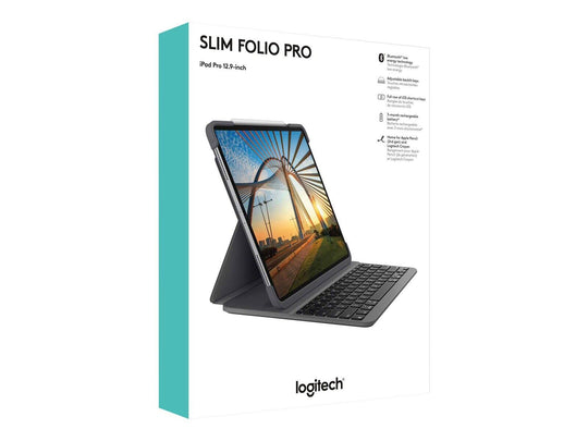 Logitech SLIM FOLIO PRO 12.9inch iPAD 3rd & 4th gen BLACK Layout - Chys Thijarah