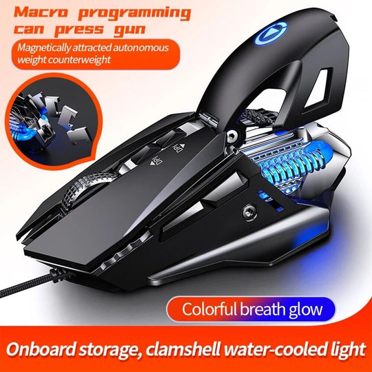 Macro Programming Intelligent Gun Pressure RGB Light Gaming Mechanical Mouse - Chys Thijarah