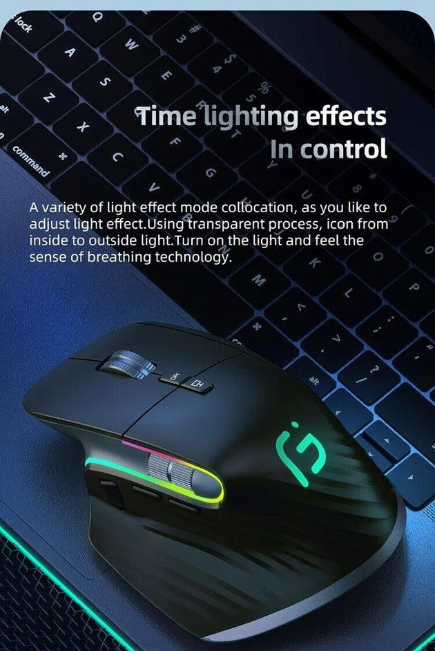 Multi-Device 2.4G Bluetooth 5.0 Wireless Mouse RGB Silent Gaming Mouse - Chys Thijarah