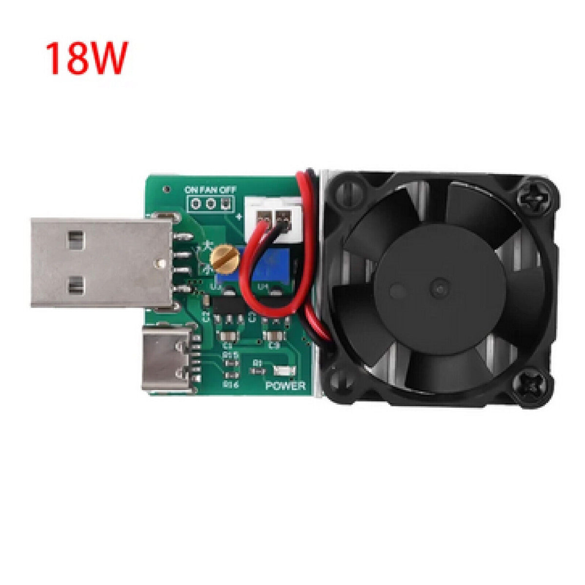 Adjustable Load Test Module 18W 22.5W 3A Load Tester Electronic Load Test Resistor Module with Coo
