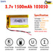 3.7V Lipo Li-Polymer Rechargeable Battery MP3, Camera, Recorder, Player, device - Chys Thijarah