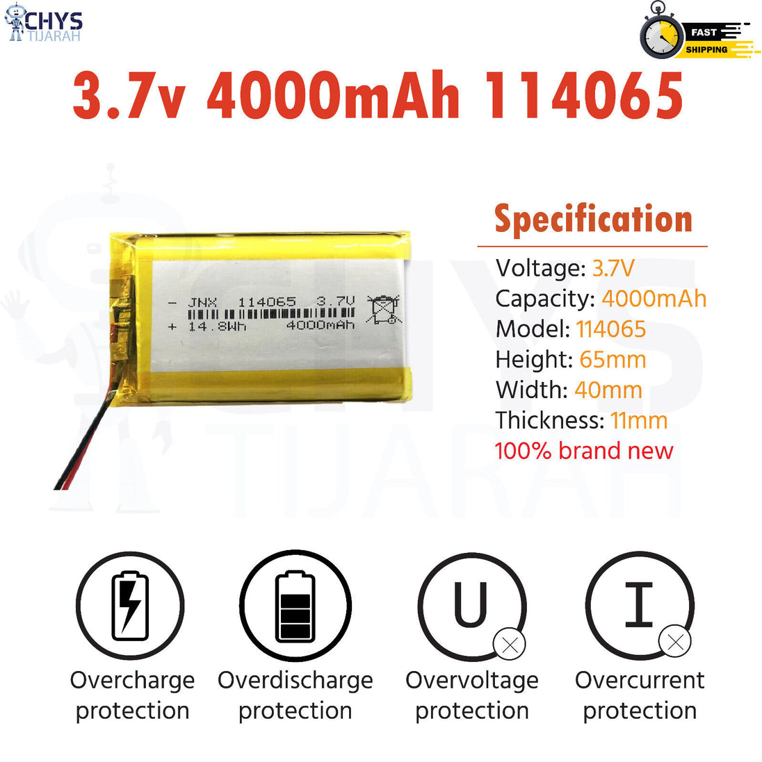 3.7V Lipo Li-Polymer Rechargeable Battery MP3, Camera, Recorder, Player, device - Chys Thijarah