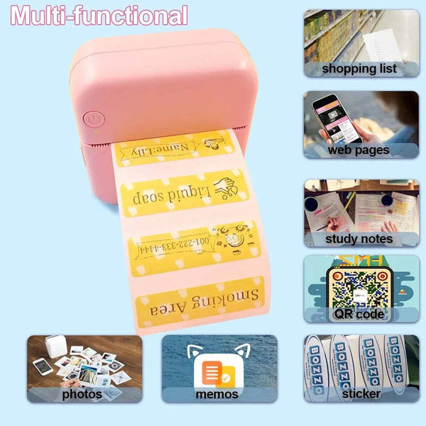 Portable Mini Wireless BT Thermal Printer 203dpi - Photo Label Memo Printing USB - Chys Thijarah